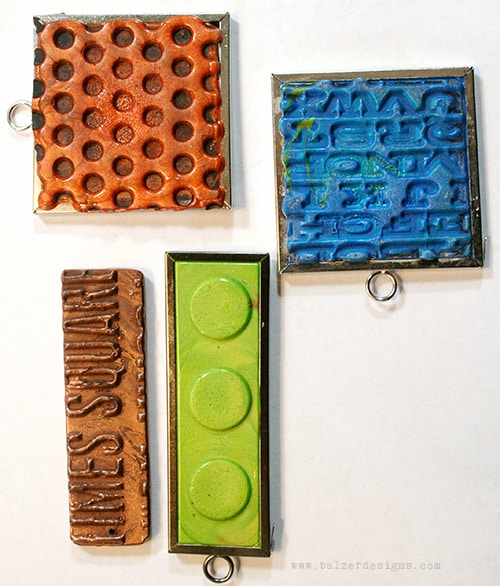 4 colorful pendants made from UTEE.