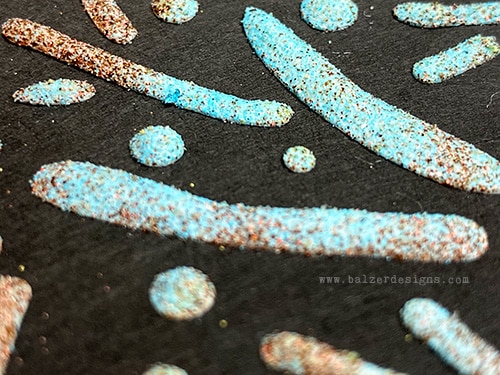 A detail photo of the heat embossing showing how dimensional it is.