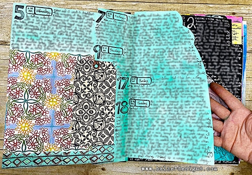 art journal featuring hand carved stamps