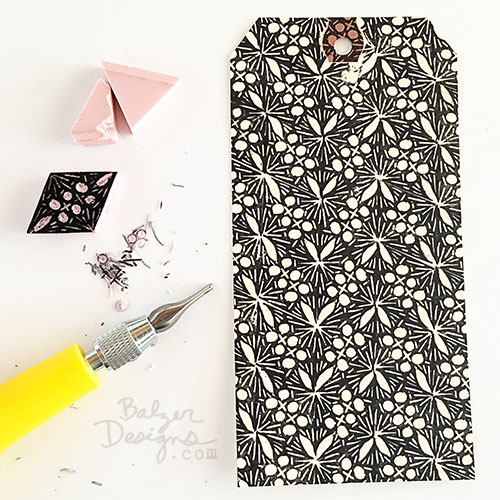 hand carved pattern stamp
